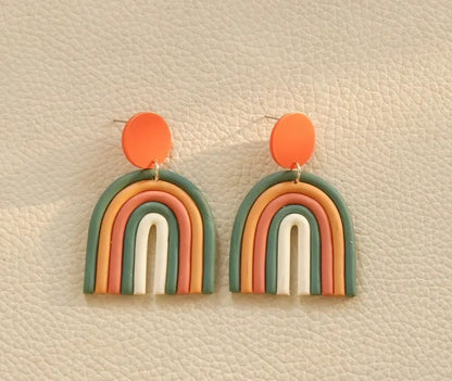 Earth tones rainbow earrings