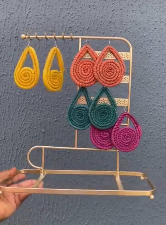 Raffia Safety Pin Earrings