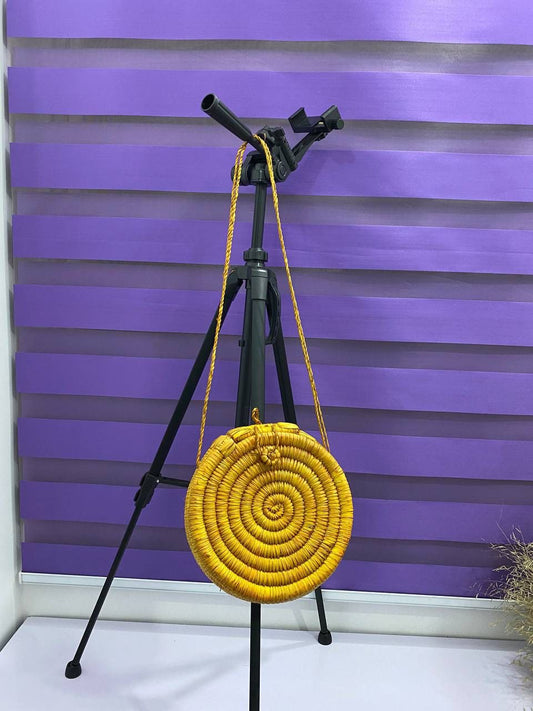 Lagos handwoven bag in “mustard “