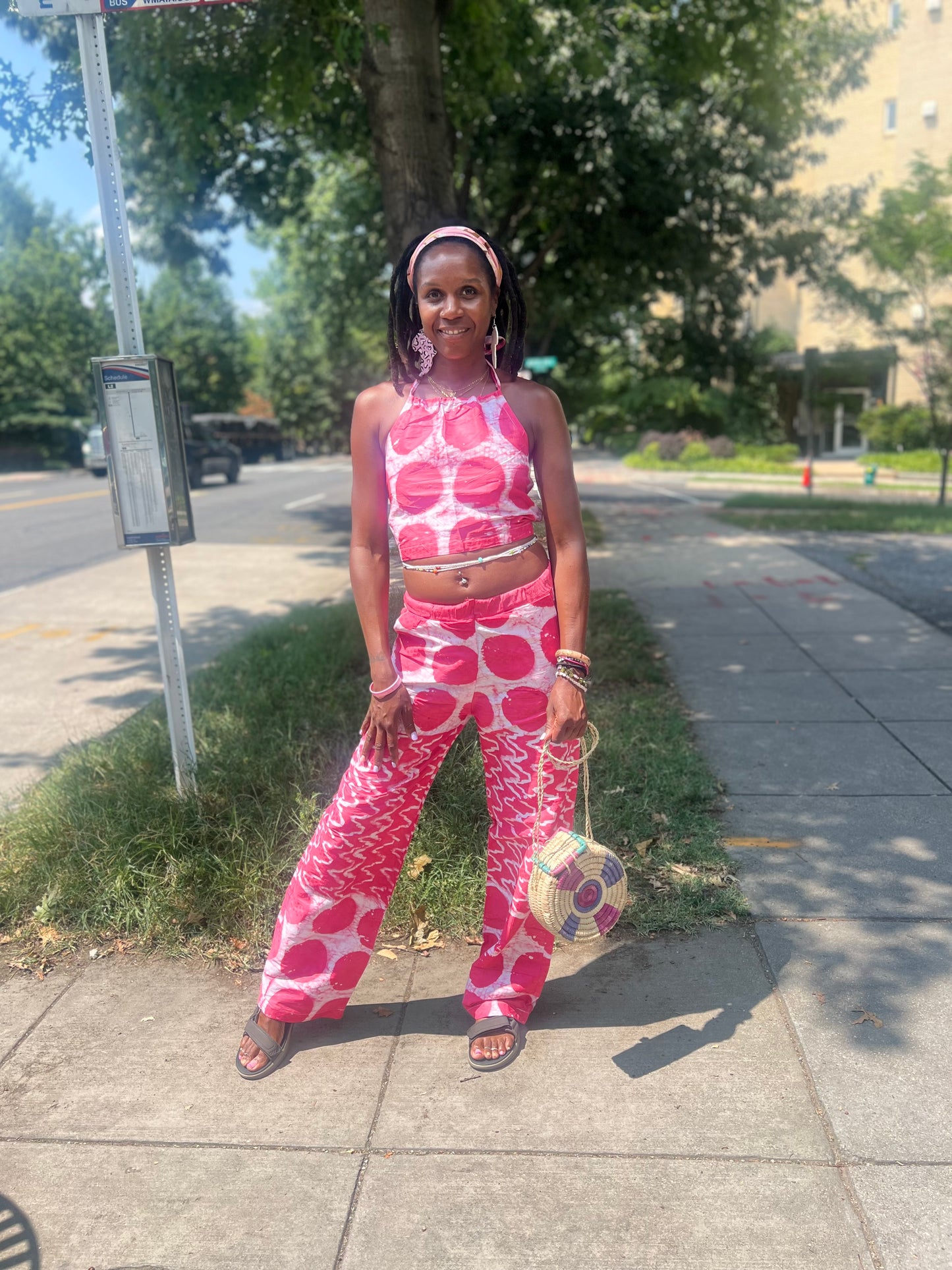 Adire “Pretty in Pink “ Pant