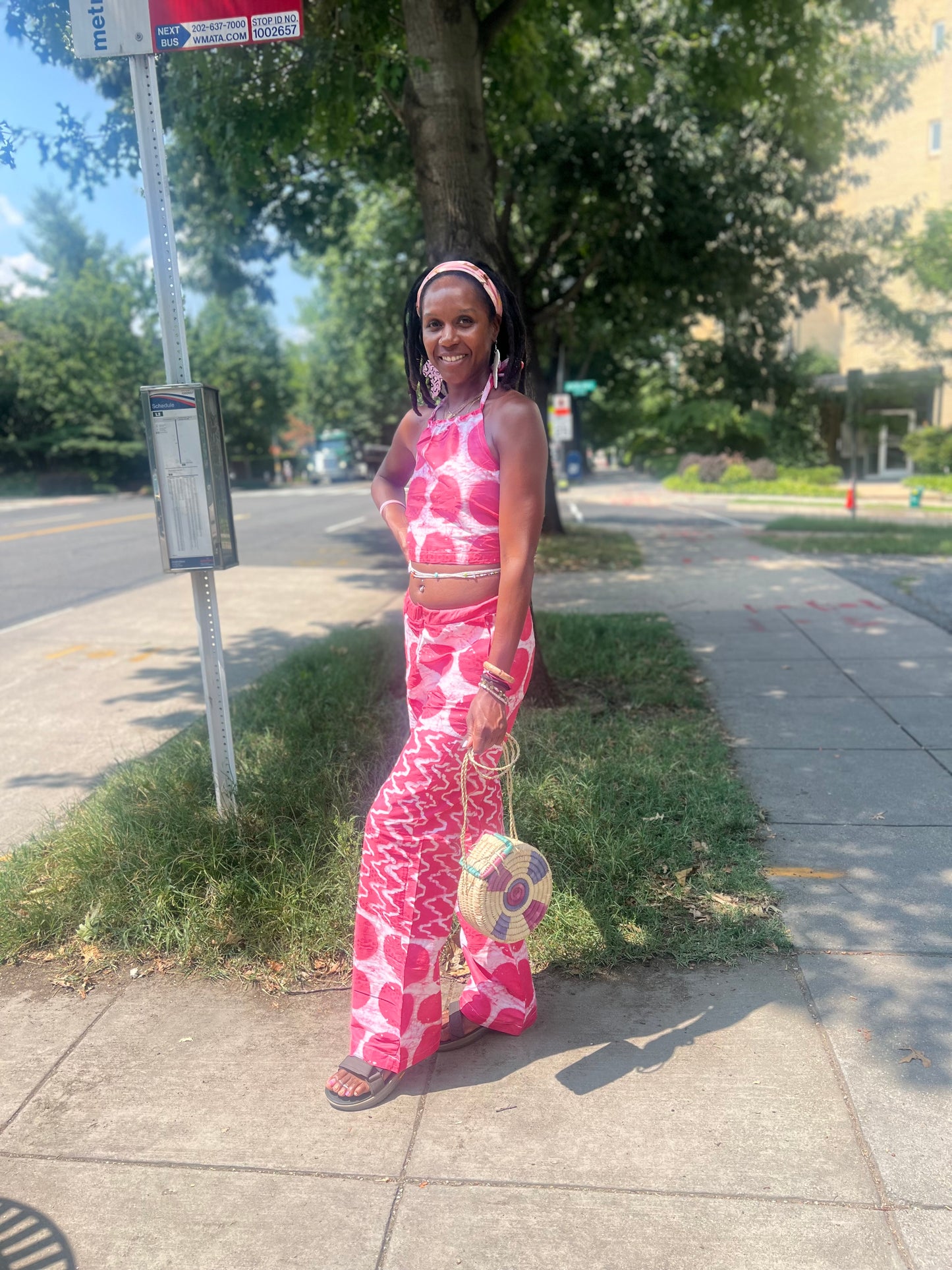 Adire “Pretty in Pink “ Pant