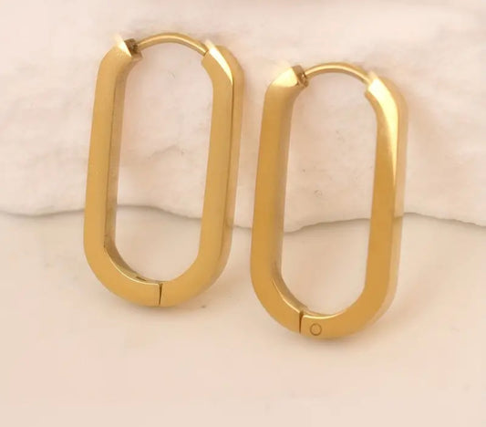 Golden Oval hypoallergenic earrings